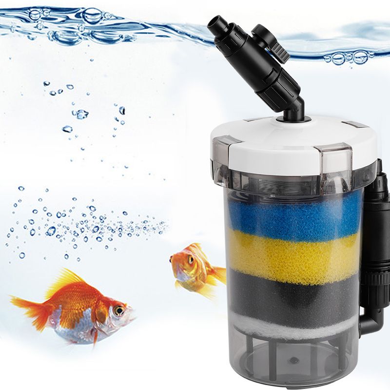 Seau filtrant transparent pour aquarium à poissons