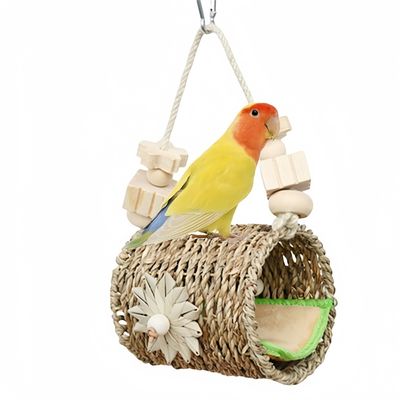 ZooVenture Hamac Suspendu En Rotin Naturel Pour Perruches Et Petits Oiseaux