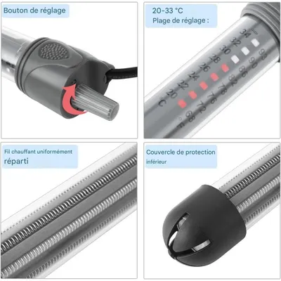 Barre chauffante d'aquarium de réservoir de poisson 100W