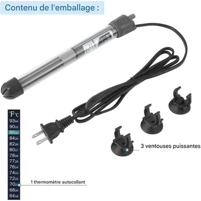 Barre chauffante d'aquarium de réservoir de poisson 100W