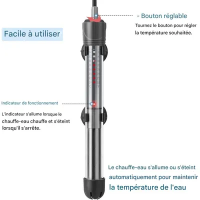 Barre chauffante d'aquarium de réservoir de poisson 100W