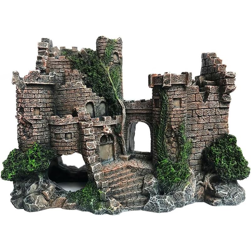 Cachette pour poissons en forme de château