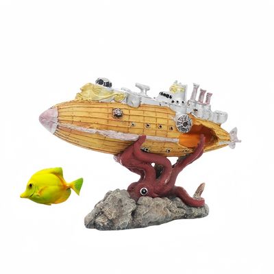 ZooVenture Décoration D'Aquarium En Forme De Pieuvre Jaune Grande Taille