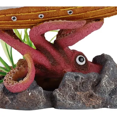 ZooVenture Décoration D'Aquarium En Forme De Pieuvre Jaune Grande Taille