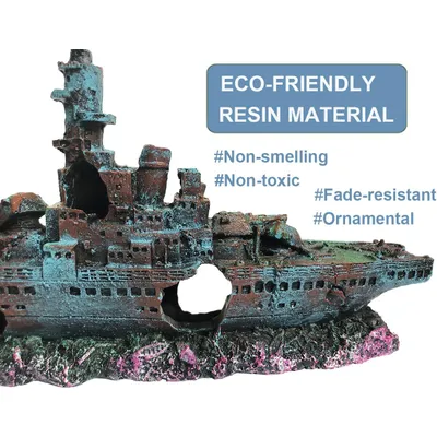 Aquarium Shipwreck Decorations Fish Tank Ornaments