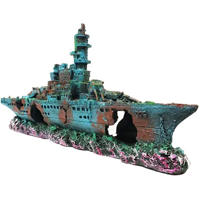 Aquarium Shipwreck Decorations Fish Tank Ornaments