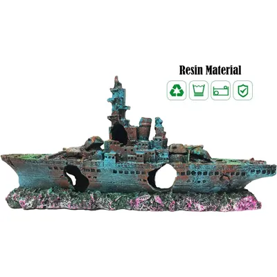 Aquarium Shipwreck Decorations Fish Tank Ornaments