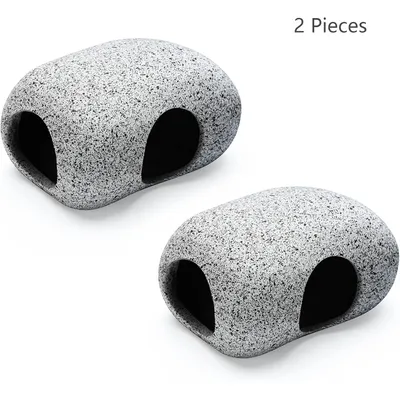 2Pieces Aquarium Hideaway Rocks pour Les Animaux Aquatiques à se reproduire
