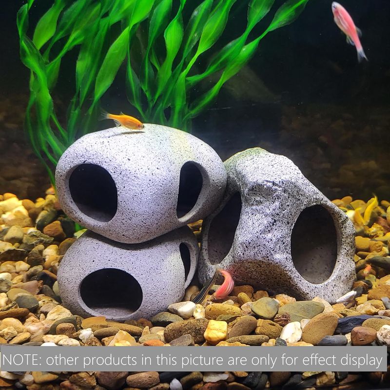 2Pieces Aquarium Hideaway Rocks pour Les Animaux Aquatiques à se reproduire