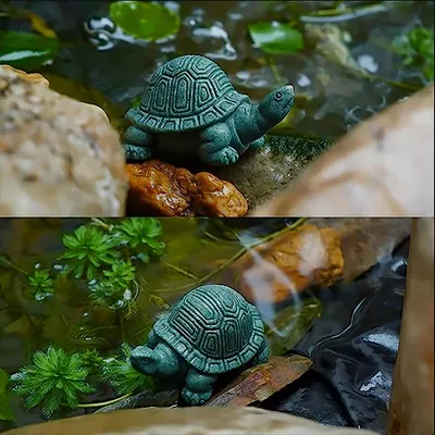 Statue de Tortue en Pierre | Décoration d'aquarium
