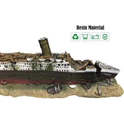 Décoration pour aquarium en forme d’épave du Titanic