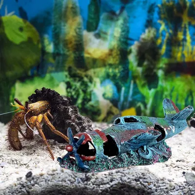 Décoration Aquarium Petit Avion