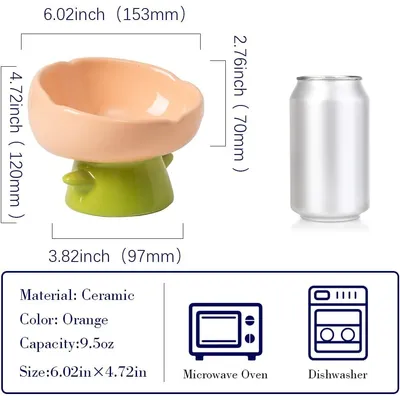 UAMLY Gamelle surélevée pour chat, forme tulipe