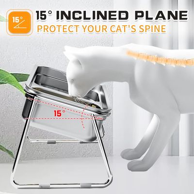 UAMLY Gamelle surélevée inclinée à 15° pour chat