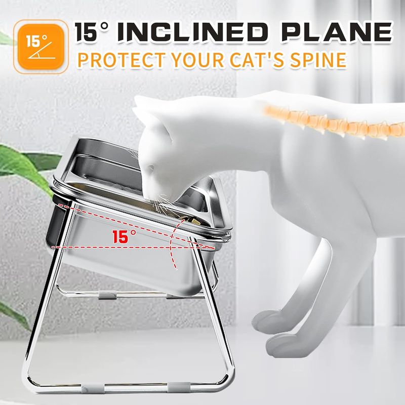 UAMLY Gamelle surélevée inclinée à 15° pour chat
