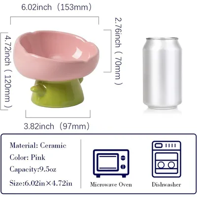 UAMLY Gamelle surélevée pour chat, forme tulipe