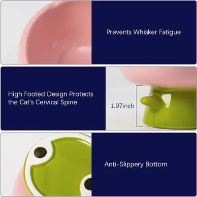 UAMLY Gamelle surélevée pour chat, forme tulipe