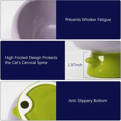 UAMLY Gamelle surélevée pour chat, forme tulipe