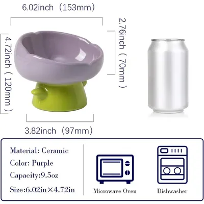 UAMLY Gamelle surélevée pour chat, forme tulipe