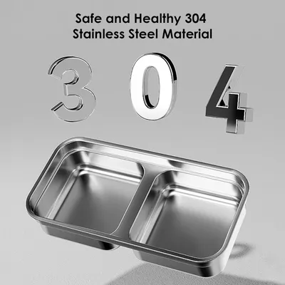 UAMLY Double gamelle surélevée en acier inoxydable