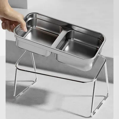 UAMLY Double gamelle surélevée en acier inoxydable