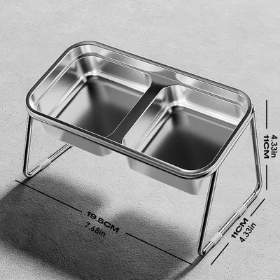 UAMLY Double gamelle surélevée en acier inoxydable