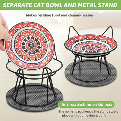 UAMLY Gamelle pour chat en céramique avec tapis antidérapant
