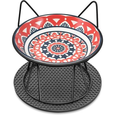 UAMLY Gamelle pour chat en céramique avec tapis antidérapant