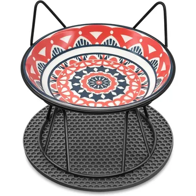 UAMLY Gamelle pour chat en céramique avec tapis antidérapant