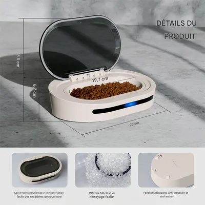 MCBOSON 51cm Gris - Coussin chauffant rond, lit pour chat