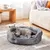 MCBOSON 51cm Gris - Coussin chauffant rond, lit pour chat