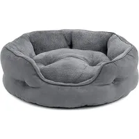 MCBOSON 51cm Gris - Coussin chauffant rond, lit pour chat