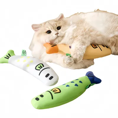 FurryFusion Jouet de chat en forme de poisson à menthe