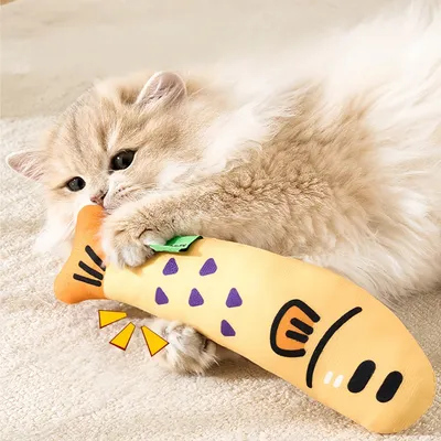 FurryFusion Jouet de chat en forme de poisson à menthe