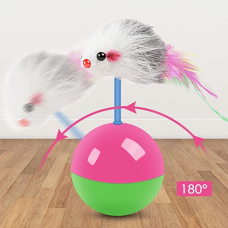 LovuPet Lot de 2 jouets pour chat,Souris debout ,Jouet à tumbler