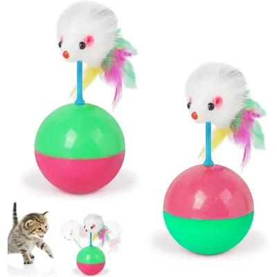 LovuPet Lot de 2 jouets pour chat,Souris debout ,Jouet à tumbler