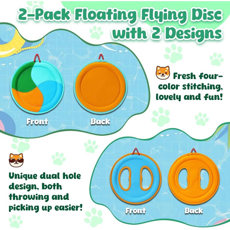 LovuPet Lot de 2 disques flottants pour piscine pour chiens