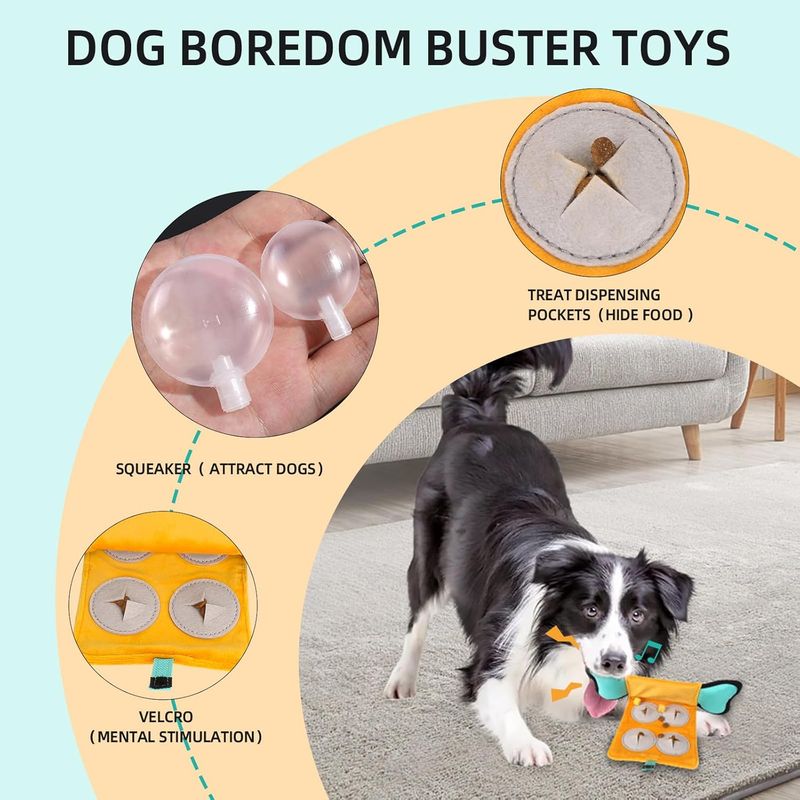 LovuPet Jouet couineur pour chien, jouet puzzle indestructible en peluche