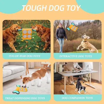 LovuPet Jouet couineur pour chien, jouet puzzle indestructible en peluche