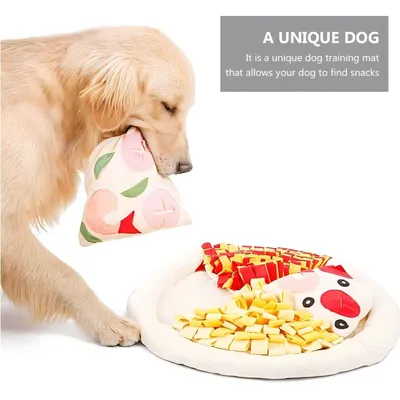 LovuPet 50cm Tapis de reniflage interactif en forme de pizza pour chien