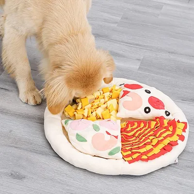 LovuPet 50cm Tapis de reniflage interactif en forme de pizza pour chien