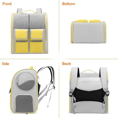 ZENITHMIND Sac à Dos de Transport pour Chat,Jaune