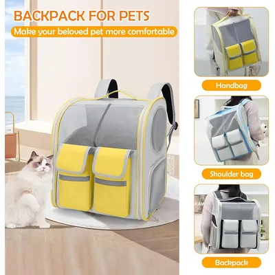 ZENITHMIND Sac à Dos de Transport pour Chat,Jaune