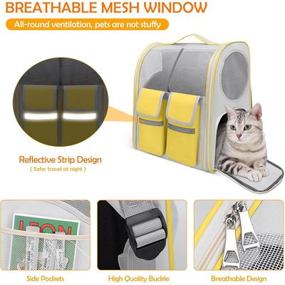 ZENITHMIND Sac à Dos de Transport pour Chat,Jaune