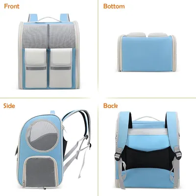 ZENITHMIND Sac à Dos de Transport pour Chat,Bleu