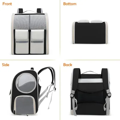 ZENITHMIND Sac à Dos de Transport pour Chat,Noir