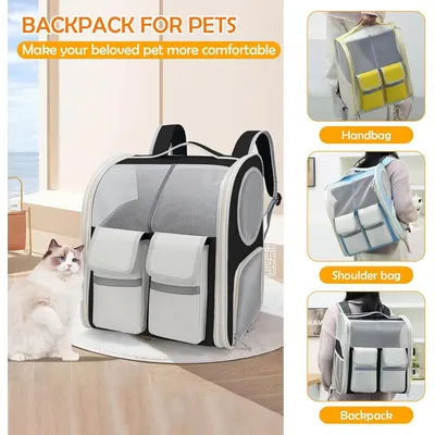 ZENITHMIND Sac à Dos de Transport pour Chat,Noir