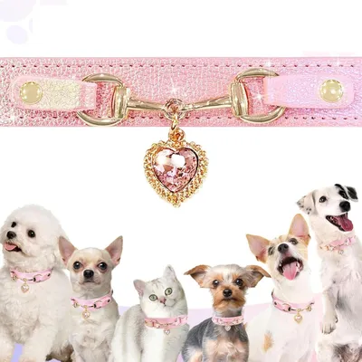 KPYTE Collier pour chat et chien en strass en forme de cœur
