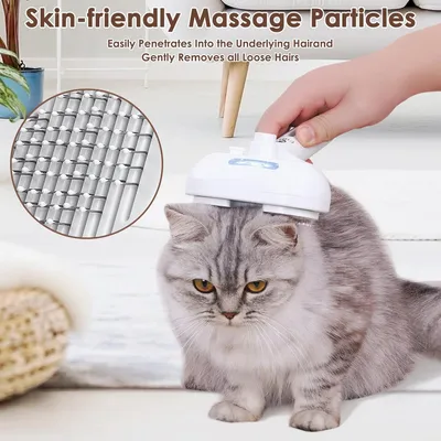 LovuPet Brosse Chien Chat à Vapeur, 3 En 1 Peigne De Massage En Spray-Blanc