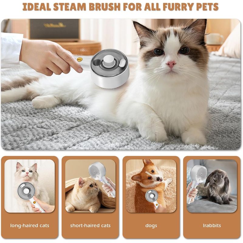 LovuPet Brosse Autonettoyante pour Chien et Chat avec Réservoir d’Eau